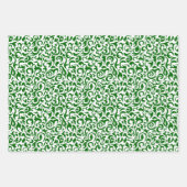 赤い緑の色のダマスクの水玉模様を鮮明な白に ラッピングペーパーシート (正面3)