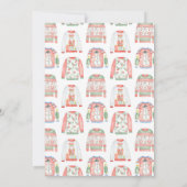 赤い緑の醜いセータークリスマスパーティー 招待状 (裏面)