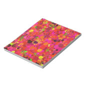 赤い緑の金ゴールドとピンクのドットのパタカラフルーン ノートパッド (回転)