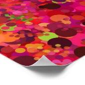 赤い緑の金ゴールドとピンクのドットのパタカラフルーン ポスター (角)