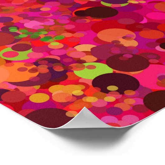 赤い緑の金ゴールドとピンクのドットのパタカラフルーン ポスター (角)