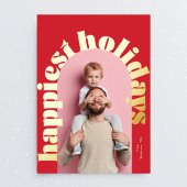 赤い緑の金ゴールドはっきりした文字アーチ写真クリスマス 箔シーズンカード