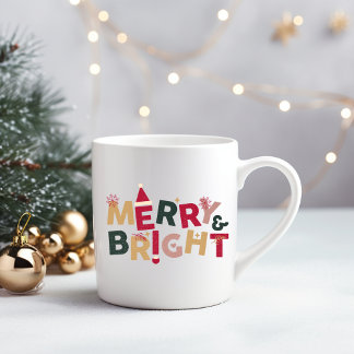 赤い緑の陽気で光沢のあるクリスマスコーヒーマグカップ コーヒーマグカップ