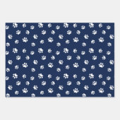 赤い緑の青に白い前足の印刷パターン ラッピングペーパーシート (正面3)