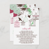 赤い緑の鳥のフローラウィッシングウェルカード エンクロージャーカード (正面/裏面)