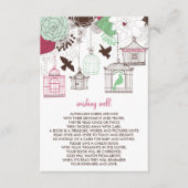 赤い緑の鳥のフローラウィッシングウェルカード エンクロージャーカード (正面)