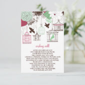 赤い緑の鳥のフローラウィッシングウェルカード エンクロージャーカード (スタンド正面)