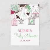 赤い緑の鳥のフローラウィッシングウェルカード エンクロージャーカード (裏面)