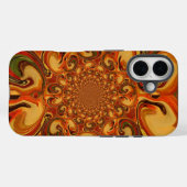赤い緑の黄色のカッコいいレトロヴィンテージ花デザイン Case-Mate iPhoneケース (裏面 (横))