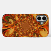 赤い緑の黄色のカッコいいレトロヴィンテージ花デザイン Case-Mate iPhoneケース (裏面 (横))