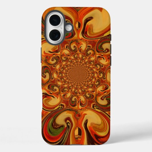 赤い緑の黄色のカッコいいレトロヴィンテージ花デザイン Case-Mate iPhoneケース (裏面)