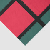 赤い緑の黒い市松模様にストライプ 薄葉紙 (詳細)