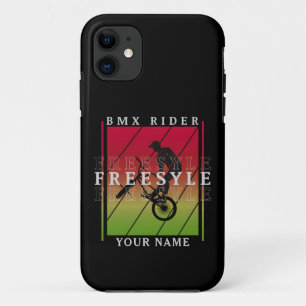 赤い緑のTに名前BMXフリースタイルライダーを追加 – iPhone 11 ケース