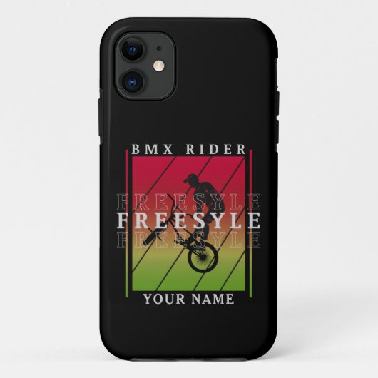 赤い緑のTに名前BMXフリースタイルライダーを追加 – Case-Mate iPhoneケース (裏面)