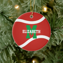 赤い緑または任意の色の女の子の男の子テニス セラミックオーナメント