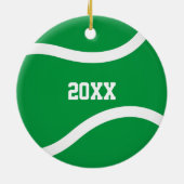 赤い緑または任意の色の女の子の男の子テニス セラミックオーナメント (裏面)