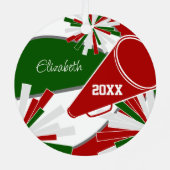 赤い緑またはANY COLORSバスケットボールチアリーダー メタルオーナメント (裏面)