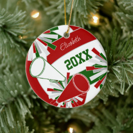 赤い緑またはANY COLORSバレーボールのチアリーダー セラミックオーナメント