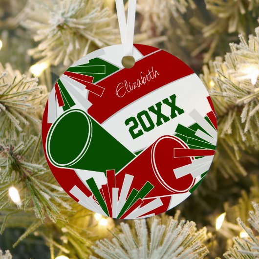 赤い緑またはANY COLORSバレーボールのチアリーダー メタルオーナメント (インサイチュ)