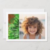 赤い緑を絞る – 1枚の写真 – Merry Christmas シーズンカード (正面)