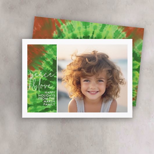 赤い緑を絞る – 1枚の写真 – Merry Christmas シーズンカード