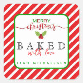 赤い緑焼いたと愛クリスマス スクエアシール (正面)