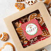 赤い緑焼いたと愛クリスマス スクエアシール