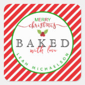 赤い緑焼いたと愛クリスマス スクエアシール (正面)