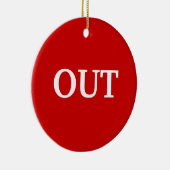 赤い緑色で セラミックオーナメント (右)