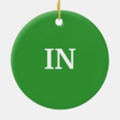 赤い緑色で セラミックオーナメント (裏面)