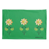 赤い緑(オレンジ色の花模様スタイリッシュ) 枕カバー (裏面)