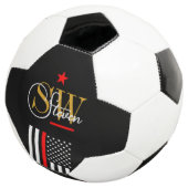 赤い線とモノグラムの名前/署モダン名 サッカーボール (3/4)