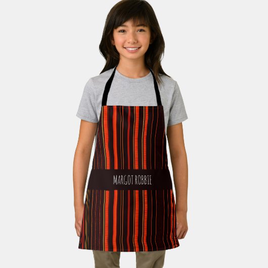 赤い線の垂直シェードパタ違うーン(Dミニマル) エプロン (インサイチュ)