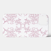 赤い線の多い白い背景 Case-Mate iPhoneケース (裏面 (横))