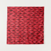 赤い編み物の羊毛テクスチャの背景 タペストリー (正面(横))