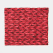 赤い編み物の羊毛テクスチャの背景 フリースブランケット (正面(横))