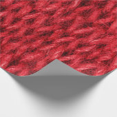 赤い編み物の羊毛テクスチャの背景 ラッピングペーパー (角)