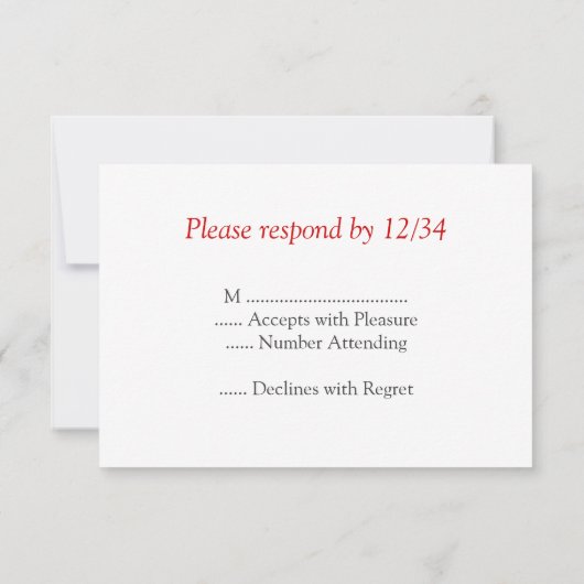 赤い編集可能RSVPカードの白い水玉模様 出欠カード (裏面)