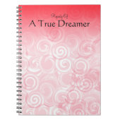 赤い緩和曲線テンプレートの背景 ノートブック (正面)