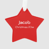 赤い縁どクラス写真 オーナメント (裏面)