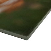 赤い縁どコリーと紅葉のガーランド カッティングボード (角)