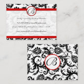 赤い縁ど黒いダマスクの応答カード エンクロージャーカード (正面/裏面)