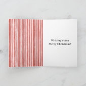 赤い縞模様のクリスマス カード (内部)