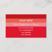 赤い縞模様の国際言語の挨拶 名刺 (裏面)