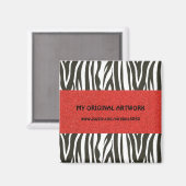 赤い縞模様（白黒） ストライプ マグネット (正面/裏面)