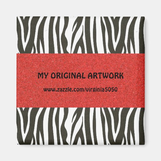 赤い縞模様（白黒） ストライプ マグネット (正面)