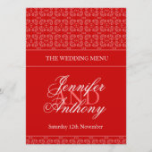 赤い縞結婚模様のディナーメニュー メニュー (正面)