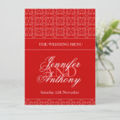 赤い縞結婚模様のディナーメニュー メニュー (スタンド正面)