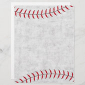 赤い縫い目を持つ野球スクラップブック紙 (正面/裏面)