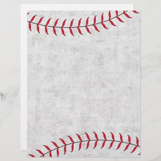 赤い縫い目を持つ野球スクラップブック紙 (正面/裏面)